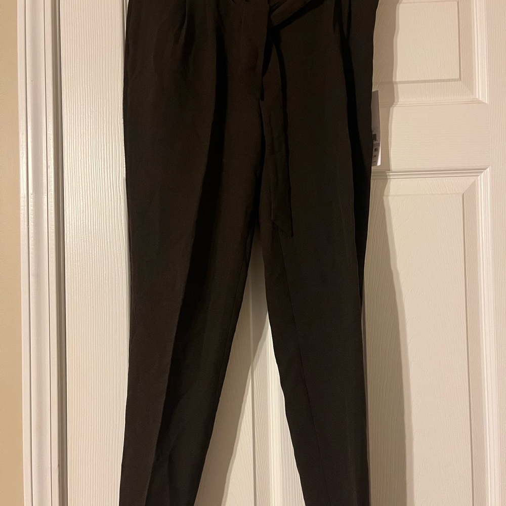 Calvin Klein Brown Pantsuit with Straight Leg and Pleated Design